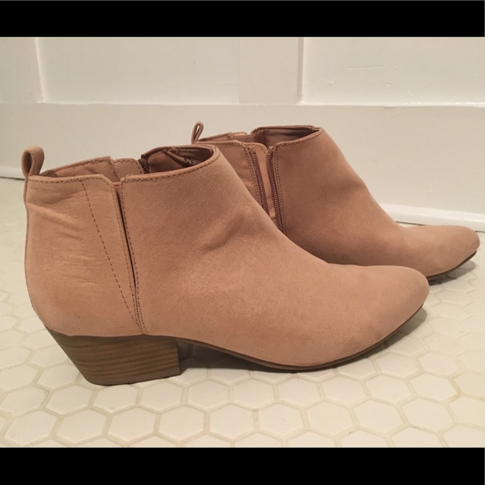 Pink Suede booties 9.5